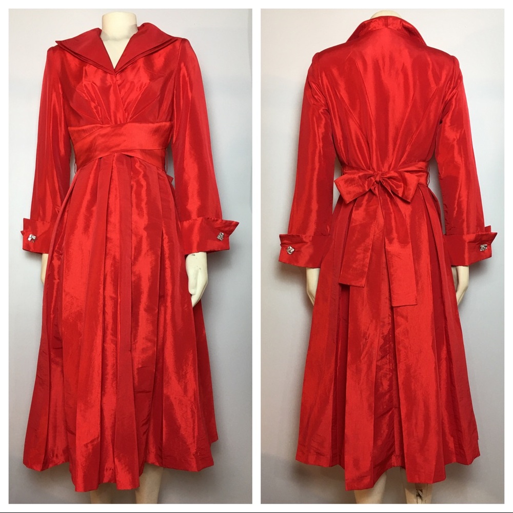 Vintage 1950s Fit & Flare Red Dress Dolman Sleeves
